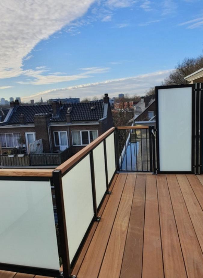 Glashek voor dakterras en balkon van CT Hekwerk